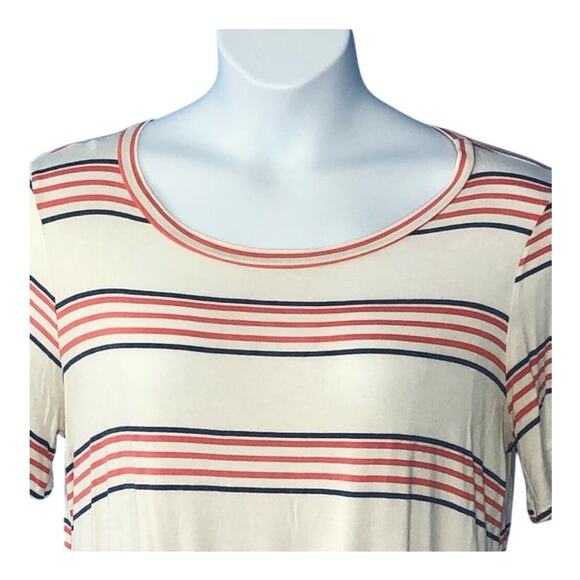 Hailey & Co Self Tie Front Nautical Stripe Lightweight Short Sleeve T-Shirt - Picture 9 of 10